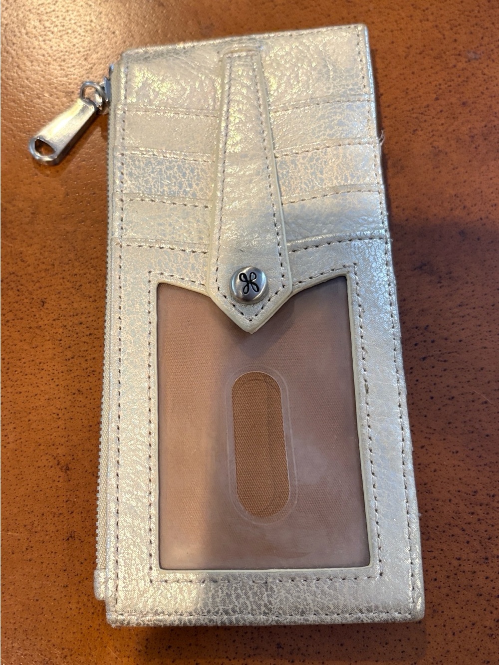 HOBO Leather Wallet in Silver